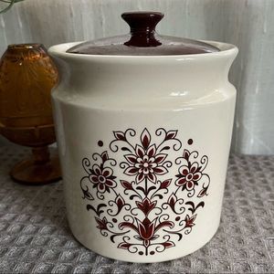 Vintage Floral Brown Cream Canister